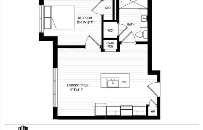 1 bed, 1 bath, 545 sqft, $2,650, Unit 601