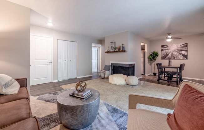 Open Concept Living and Dining Space Woodbridge Apartments Bloomington