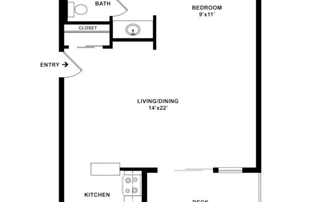 Studio, 1 bath, 588 sqft, $2,268