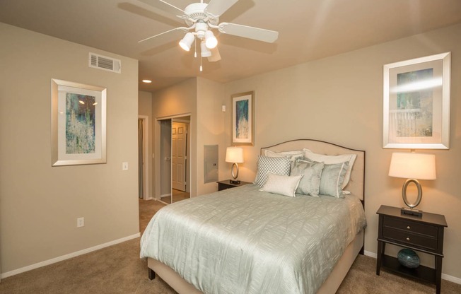 Bedroom With Ceiling Fan at The Pavilions by Picerne, Nevada, 89166