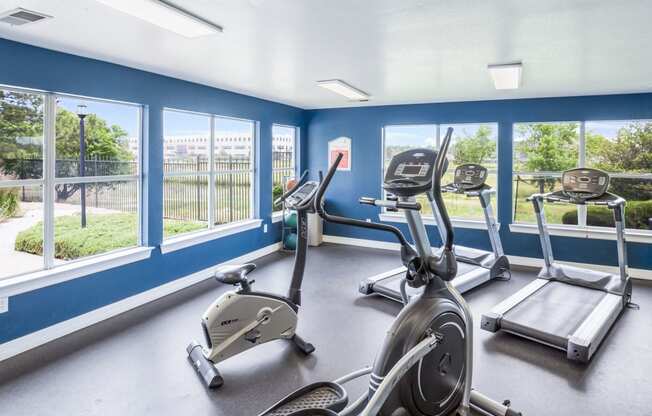 Fitness Center Cardio Equipment at Greensview Apartments in Aurora, Colorado, CO