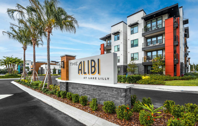 the albi at lakeshore apartments sign in front of building