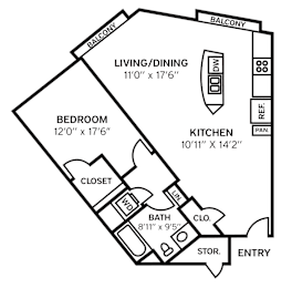 1 bed, 1 bath, 899 sqft, $3,512