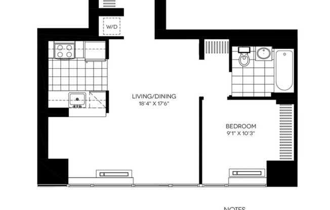 1 bed, 1 bath, $4,228, Unit 1712