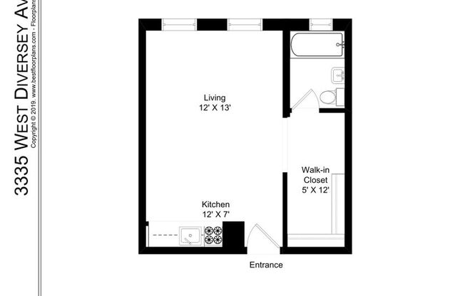 Studio, 1 bath, 400 sqft, $1,395, Unit 115