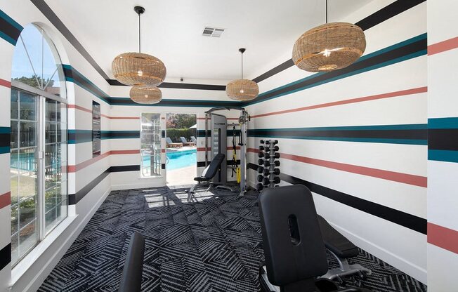 State-of-the-Art Indoor Fitness Center With Free Weights and Other Equipment at Laurel Creek, California