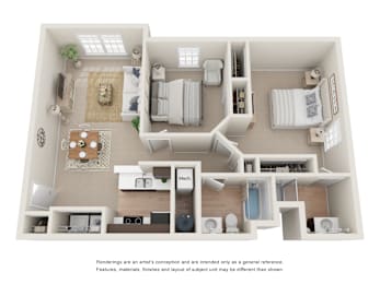 2 beds, 2 baths, 949 sqft, $1,400