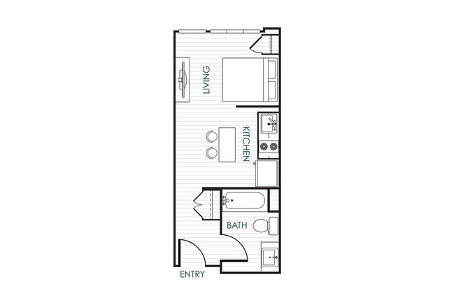 Studio, 1 bath, 381 sqft, $2,045