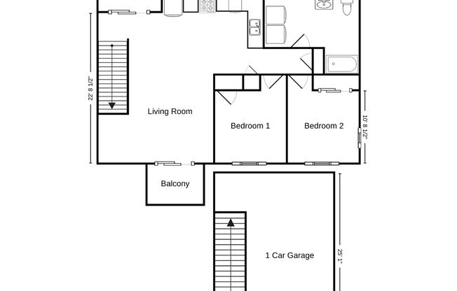 2 beds, 1 bath, 1,040 sqft, $1,485, Unit AT 709-34