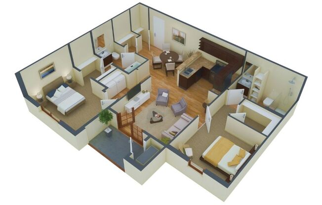 2 beds, 2 baths, 1,118 sqft, $1,250