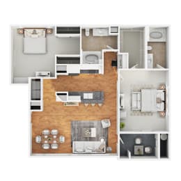 2 beds, 2 baths, 1,140 sqft, $1,849