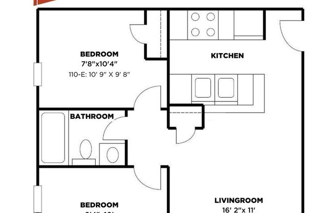 2 beds, 1 bath, $2,395, Unit CV 110-E