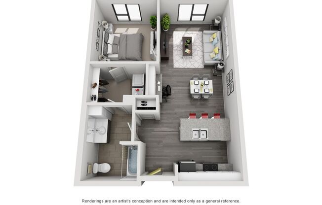 1 bed, 1 bath, 727 sqft, $1,225, Unit 420