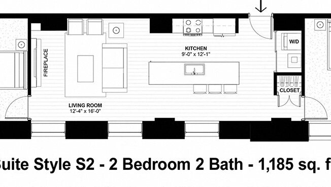 2 beds, 2 baths, 1,185 sqft, $2,167