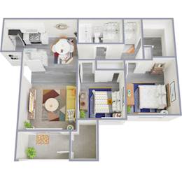 2 beds, 1 bath, 860 sqft, $1,164