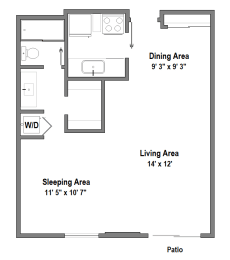 Studio, 1 bath, 600 sqft, $2,275