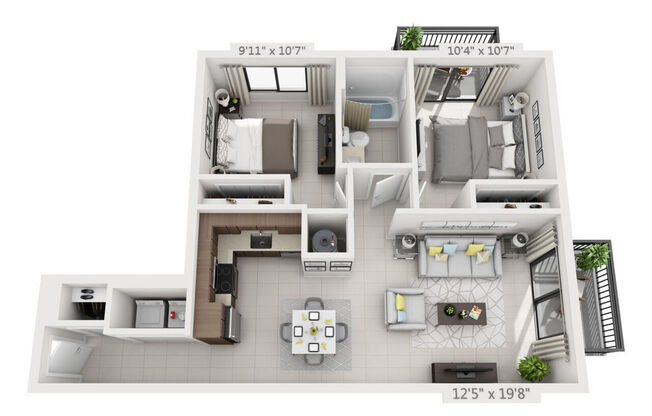 2 beds, 1 bath, 876 sqft, $3,048