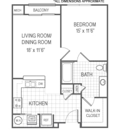 1 bed, 1 bath, 727 sqft, $1,580