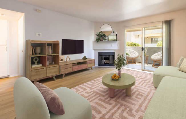 Living Room with Balcony and Hard Surface Flooring