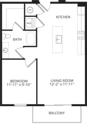 1 bed, 1 bath, 691 sqft, $1,495