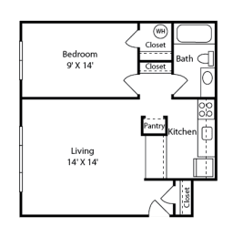 1 bed, 1 bath, 570 sqft, $1,259