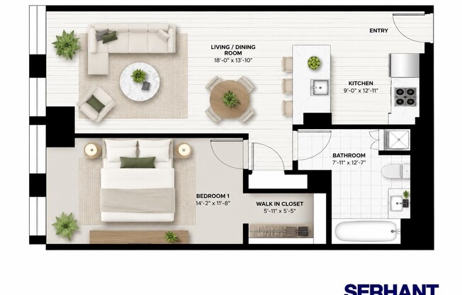 1 bed, 1 bath, 800 sqft, $3,500, Unit 801