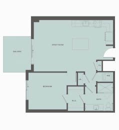 1 bed, 1 bath, 808 sqft, $2,854