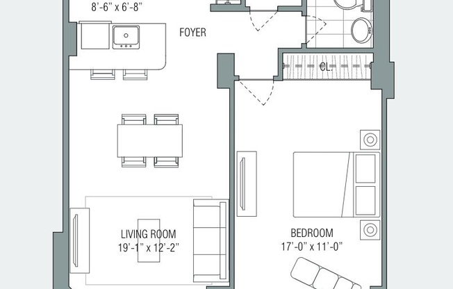 1 bed, 1 bath, 650 sqft, $6,000, Unit 23F