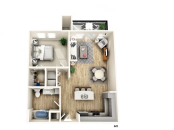 1 bed, 1 bath, 742 sqft, $1,383