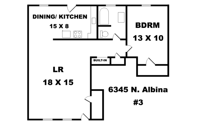 1 bed, 1 bath, $1,495, Unit 3