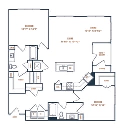 2 beds, 2 baths, 1,335 sqft, $2,490