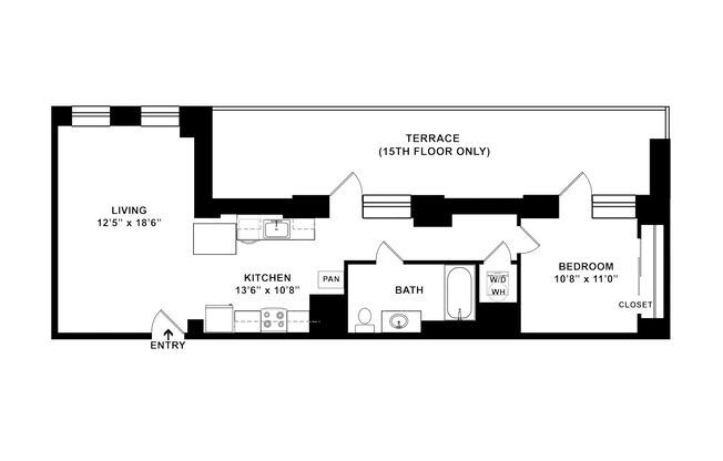 1 bed, 1 bath, 840 sqft, $2,715, Unit C-1803