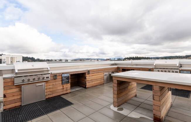 Prep your dinner at the Rooftop Grilling Stations