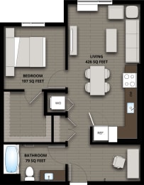 1 bed, 1 bath, 702 sqft, $1,892