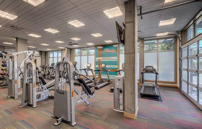 Fitness Center With Modern Equipment at Equinox, Seattle, WA, 98102