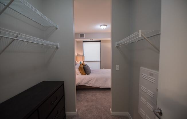 Walk-Through Closet in Confluence on 3rd Apartments Des Moines IA
