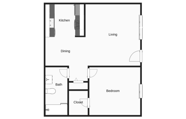 1 bed, 1 bath, 524 sqft, $1,020