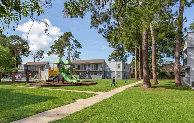 apartment community with courtyards