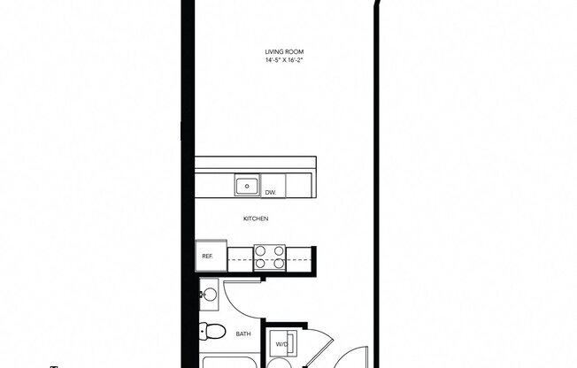 Studio, 1 bath, 577 sqft, $1,046