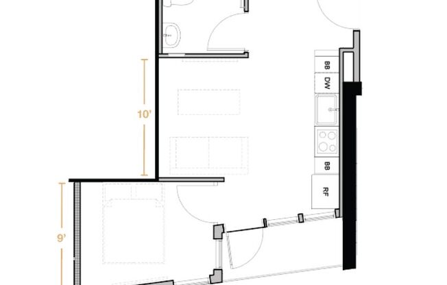 1 bed, 1 bath, 492 sqft, $2,895, Unit 301
