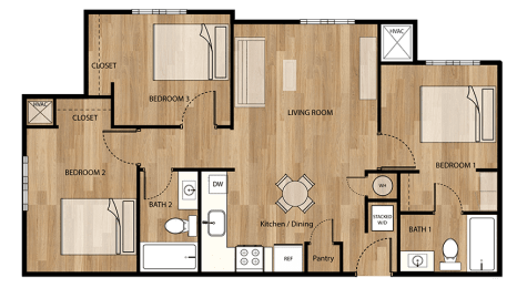 3 beds, 2 baths, 950 sqft, $2,399