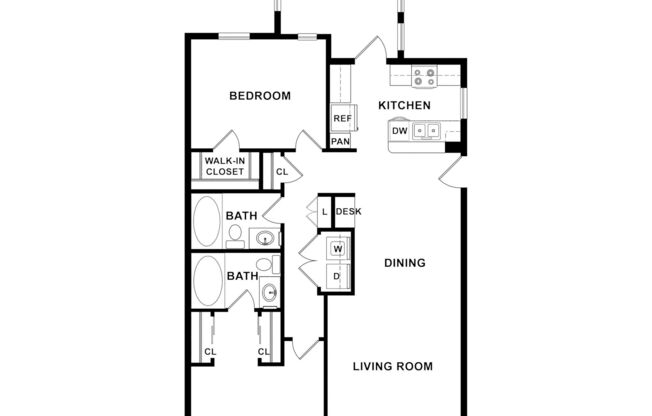 2 beds, 2 baths, 1,203 sqft, $1,750