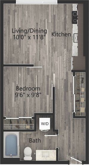 1 bed, 1 bath, 575 sqft, $2,145