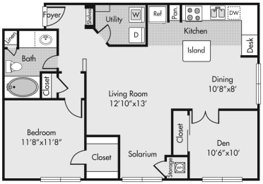 2 beds, 1 bath, 976 sqft, $1,498