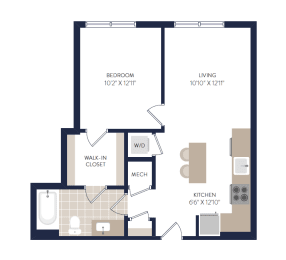 1 bed, 1 bath, 599 sqft, $1,745