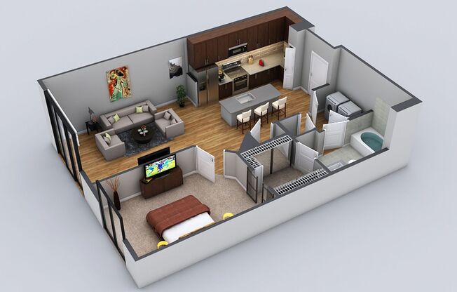 1 bed, 1 bath, 790 sqft, $2,027, Unit A-101