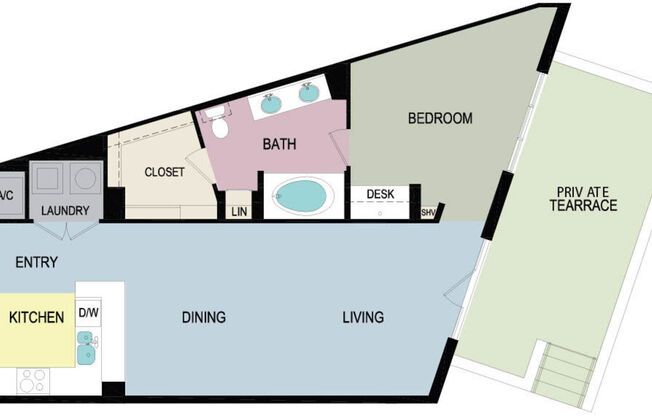 1 bed, 1 bath, 975 sqft, $3,476