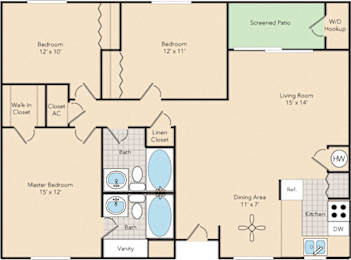 3 beds, 2 baths, 1,260 sqft, $2,085