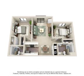 2 beds, 2 baths, 850 sqft, $1,948