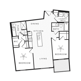 2 beds, 2 baths, 1,185 sqft, $2,046